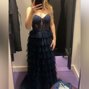 Elegant Navy Dress WITH straps